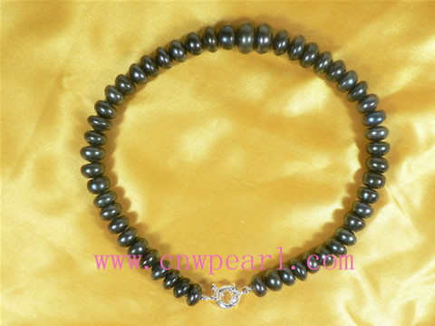 12-16mm button shaped freshwater pearl necklace